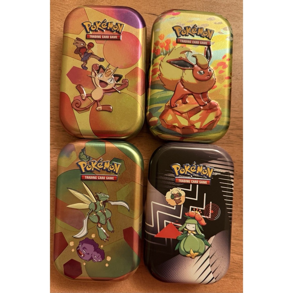 Lot‎ Of (4) Pokemon TCG Mini Tins Empty. Tins Only